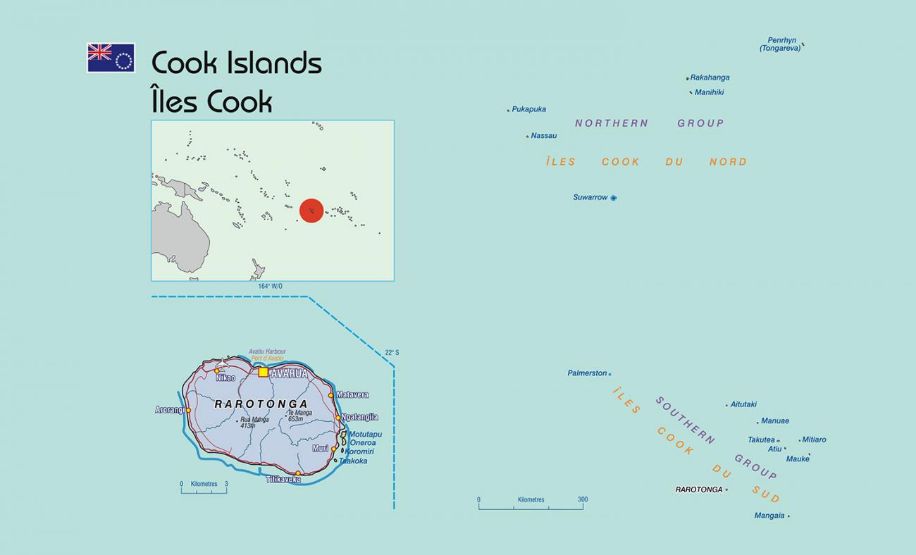 Map cook islands Cook Islands